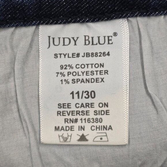 Judy Blue Jeans Womens 11/30 Blue Skinny Raw Hem Embroidered Star Stretch New - Picture 4 of 12